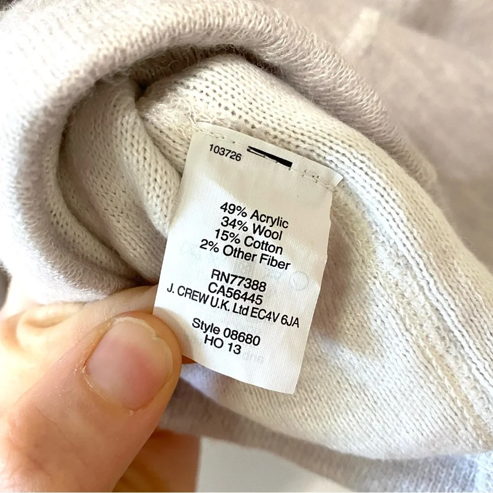 J. Crew Jaspe Gray Pullover Sweater Zipper Back Tunic NWOT Small